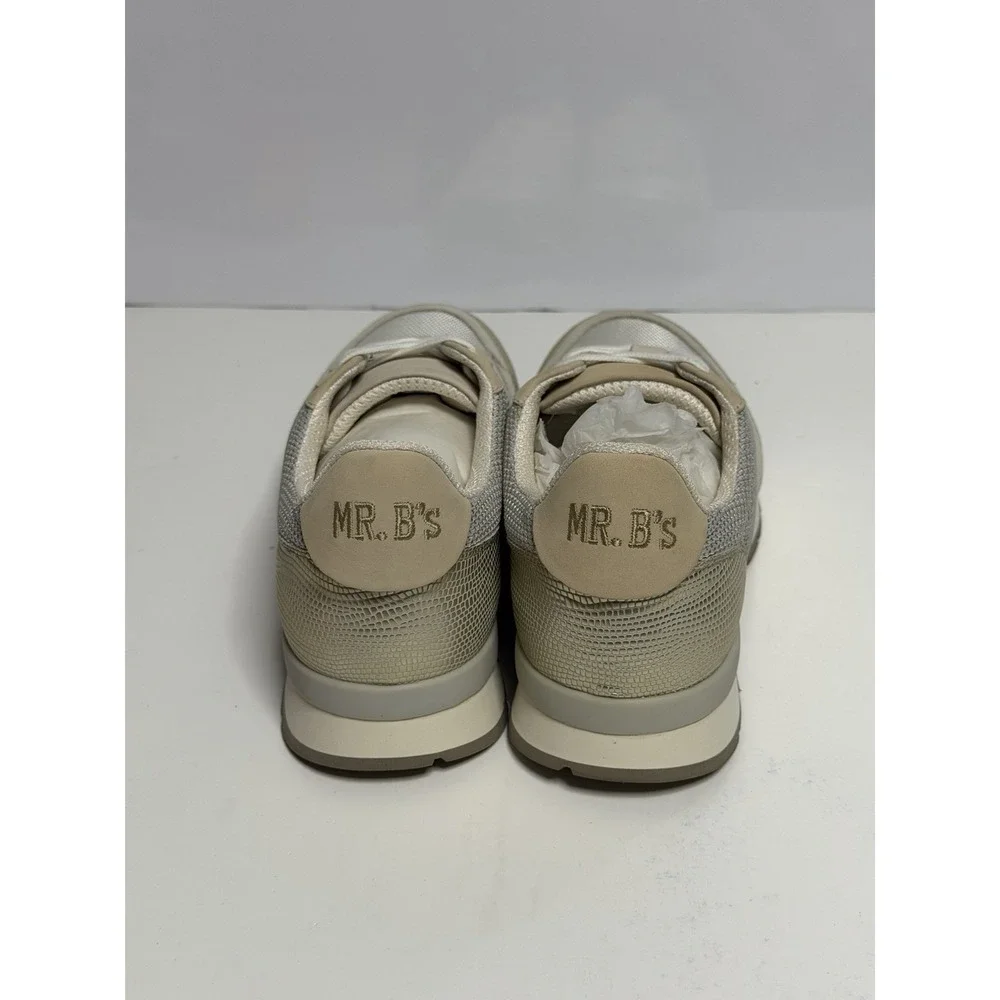 MR. B's By Aldo Shoes Mens Size 8 Beige  Leather Casual Sneakers Gum Sole New